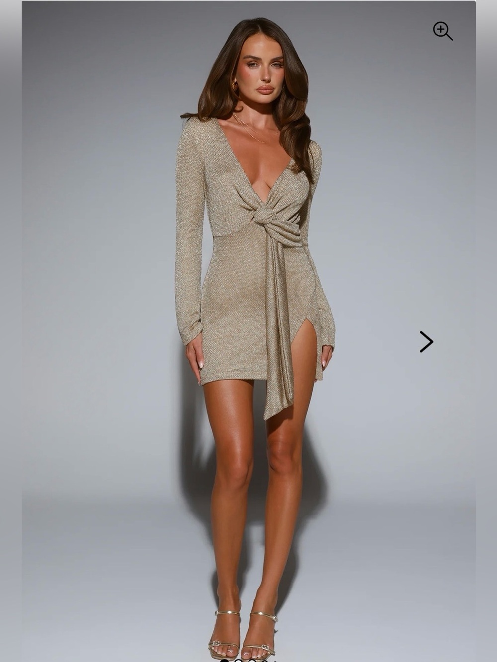 New  💛 AURORA LUXE LONG SLEEVE MINI DRESS GOLD